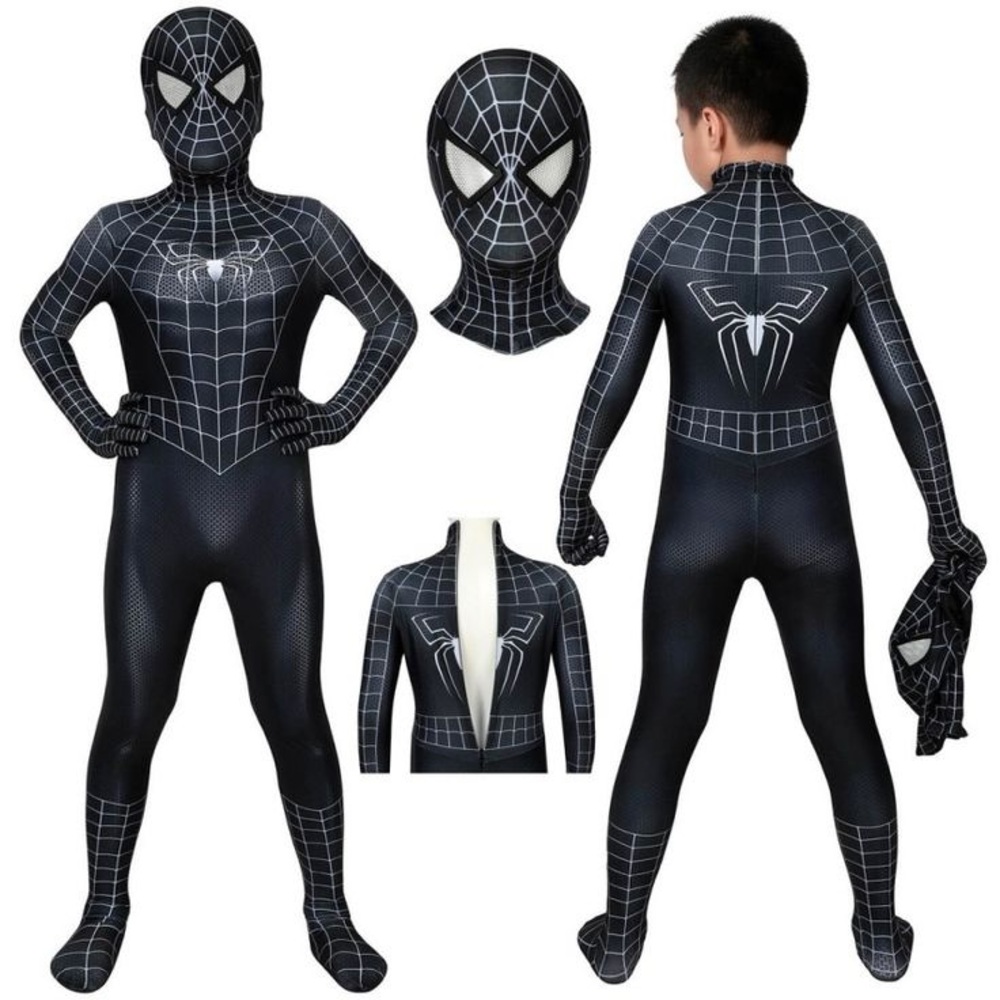 Black Spider-man 3 movie Kids Cosplay Halloween Costume Various ages available